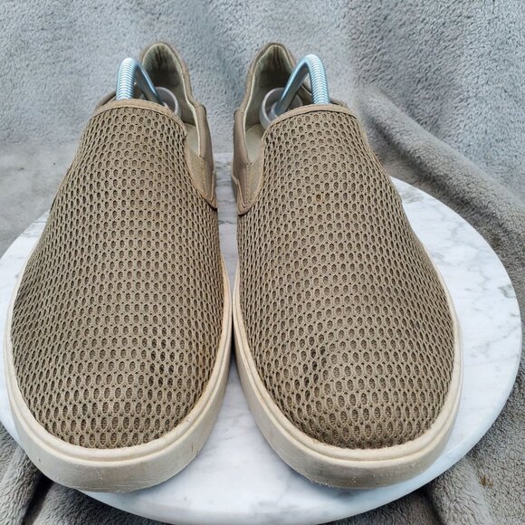 OluKai Shoes Mens Size 10 Brown Textile Mesh Lae\'Ahi Slip On Sneaker *Read* main image 6